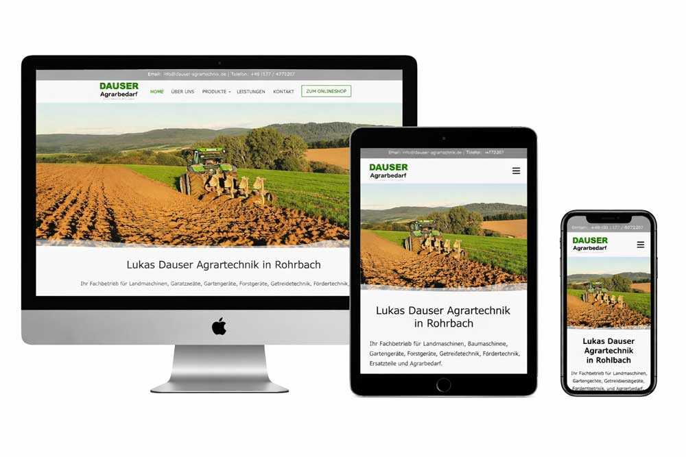 Webdesign Agrartechnik Website Dauser