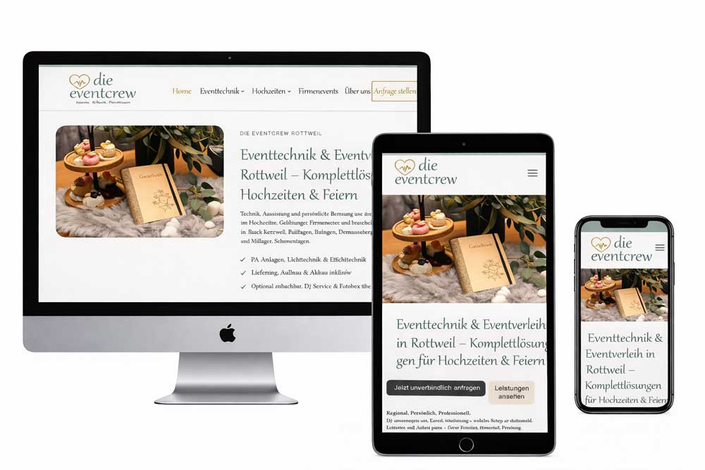 Webdesign Eventtechnik Website Die Eventcrew Rottweil