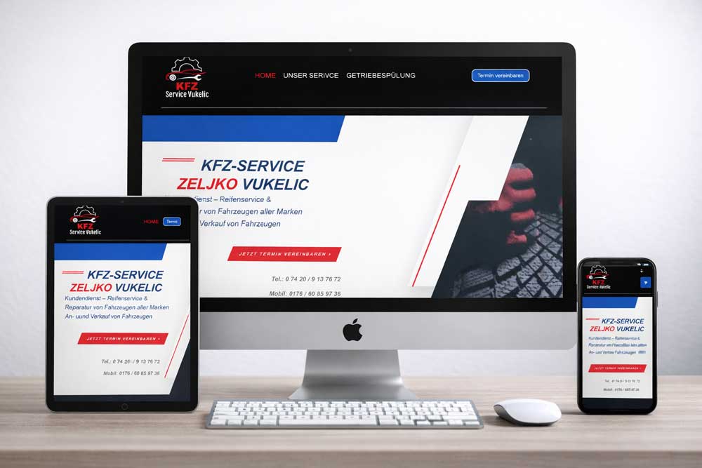Webdesign KFZ Werkstatt Website Vukelic Deißlingen