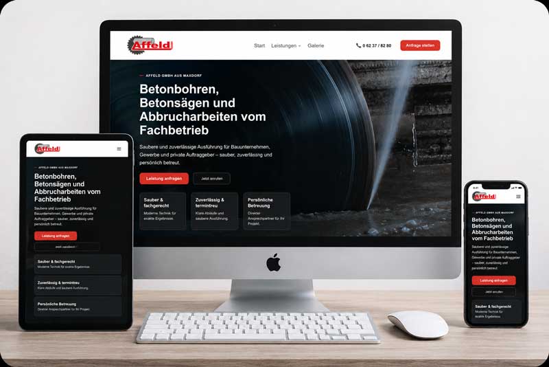 Webdesign Bauunternehmen Affeld GmbH